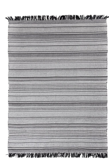 Χαλί Urban Cotton Kilim Samaira Black White Royal Carpet - 70 x 140 cm